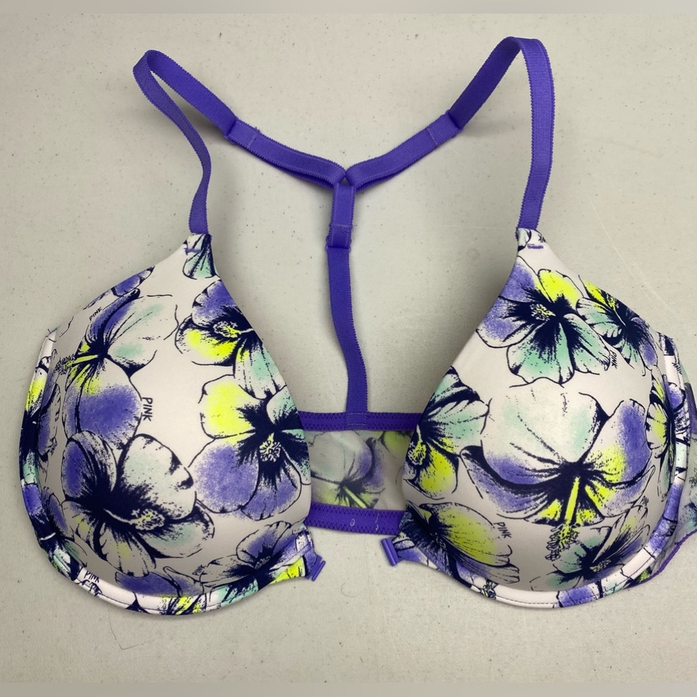 PINK by VS PERIWINKLE FLORAL Push-up, 36D *P1036